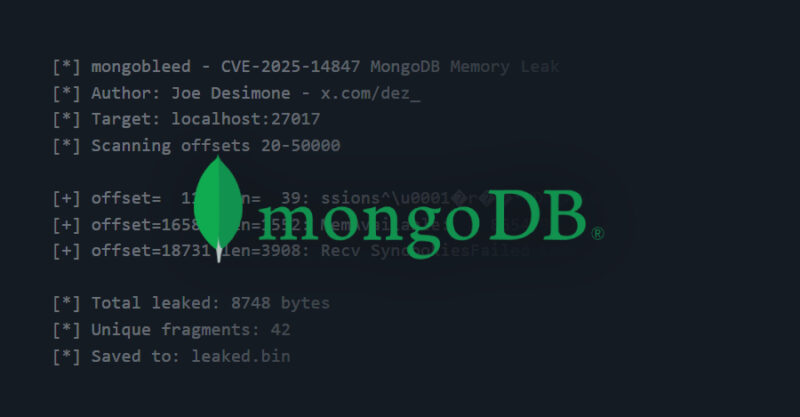 MongoDB Vulnerability CVE-2025-14847 Under Active Exploitation Worldwide