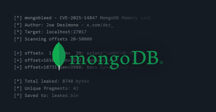 MongoDB Vulnerability CVE-2025-14847 Under Active Exploitation Worldwide