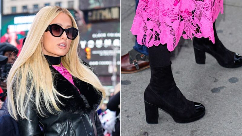 Paris Hilton’s Chanel Sock Boots Bring a Dual-textured Kick to T-Mobile’s Times Square Takeover