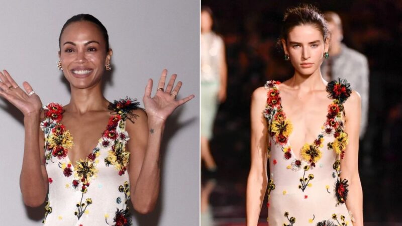 Zoe Saldaña Swaps Peplum Armor for Chanel’s 3D Floral Mermaid Gown at ‘Avatar’ Miami Screening