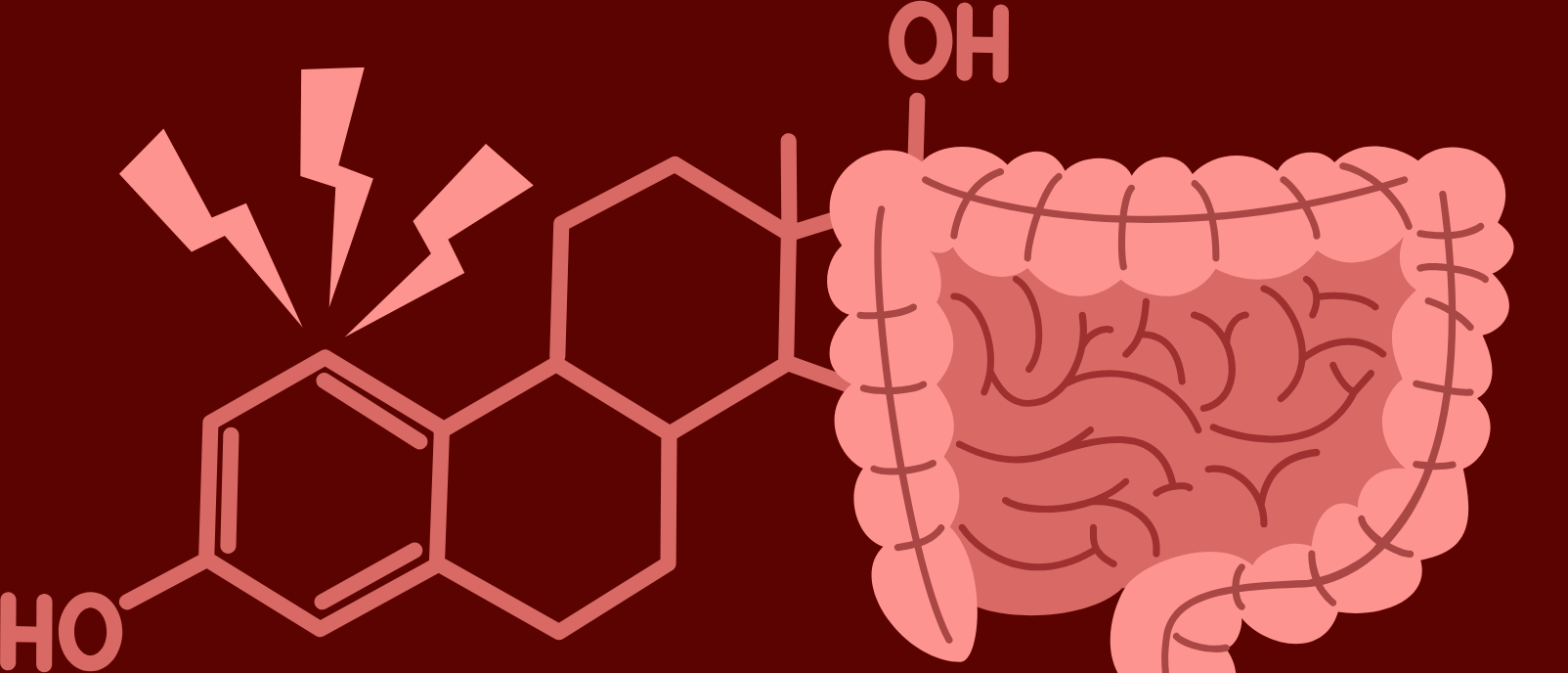 What role does estrogen play in signaling gut pain?