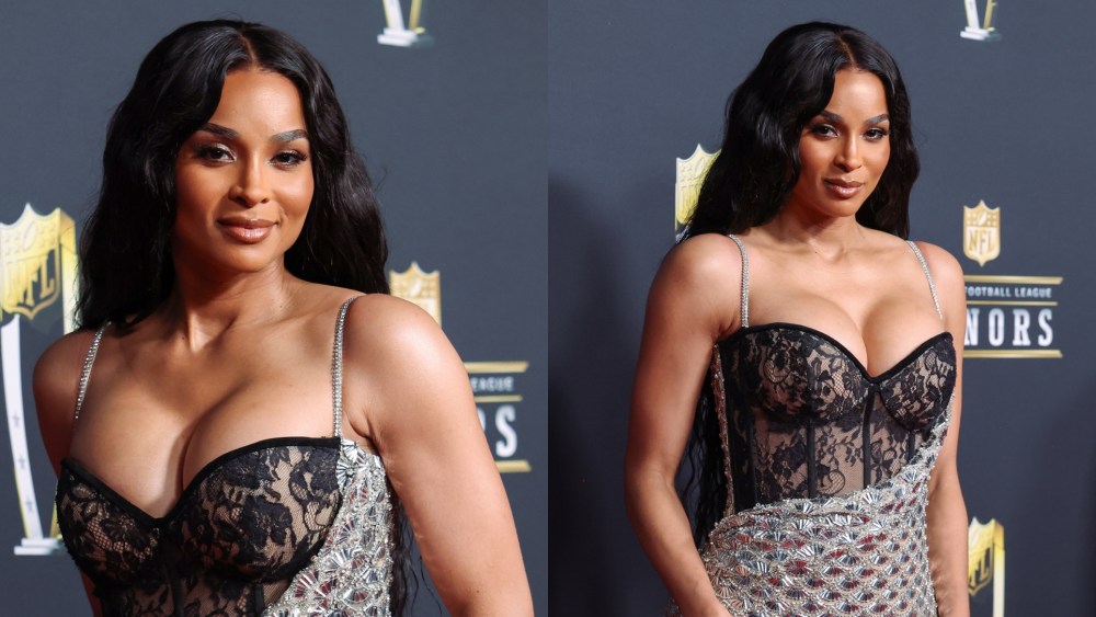 Ciara Brings Lingerie Inspiration to NFL Honors Red Carpet in Valdrin Sahiti