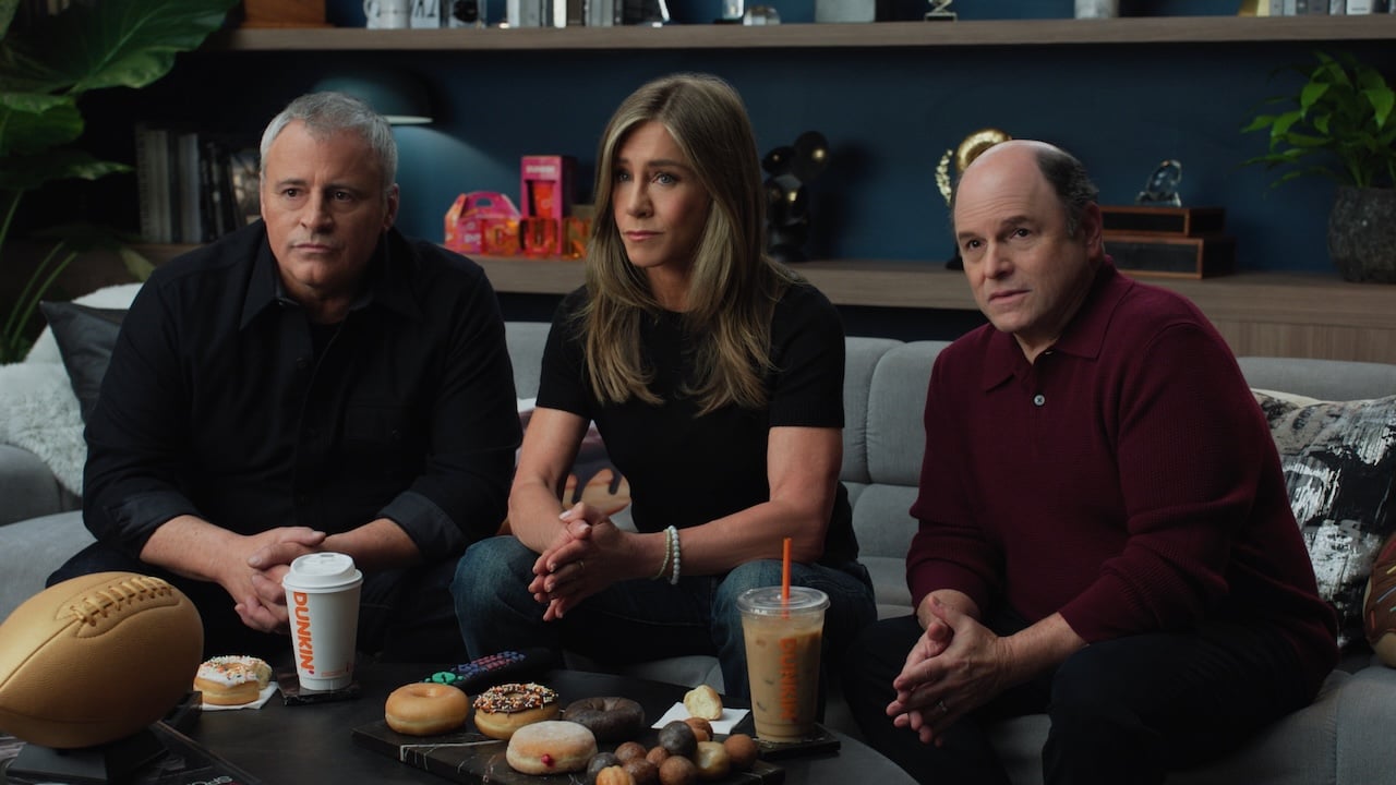 Dunkin’s latest star-studded commercial features Ben Affleck, Jennifer Aniston, Matt LeBlanc, and Jason Alexander