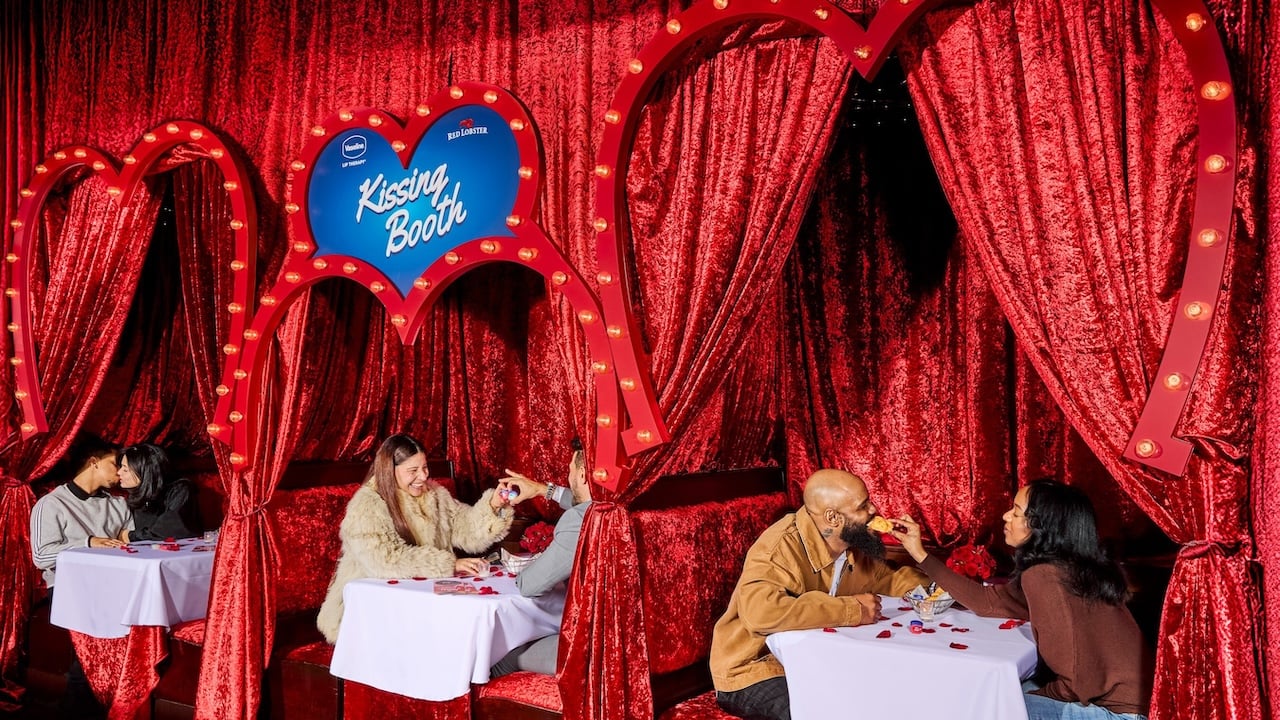 Red Lobster teams up with Vaseline for a kissing booth in New York City
