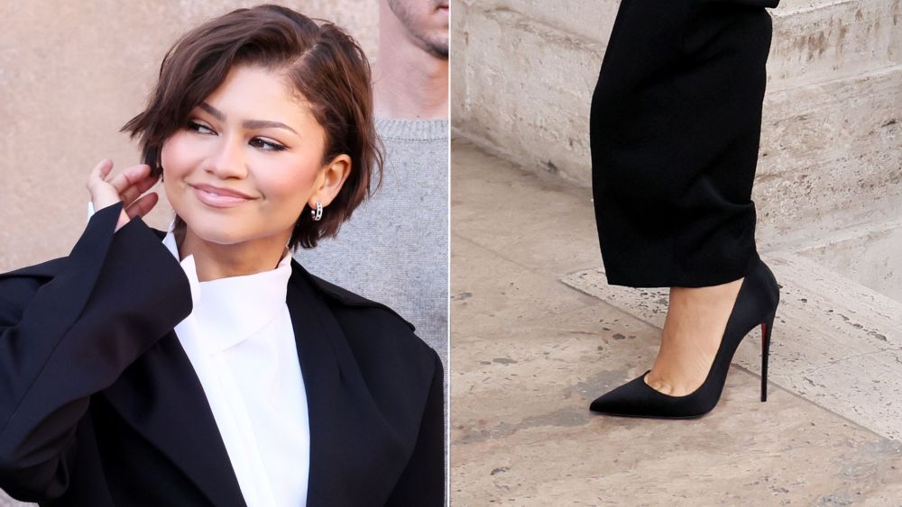 Zendaya Breaks From Bridal Whites With Black So Kate Pumps in Rome