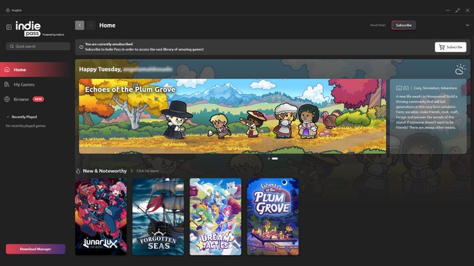 A Game Pass for indie games: meet Indie Pass, a $6.99-a-month subscription launching with 70 titles