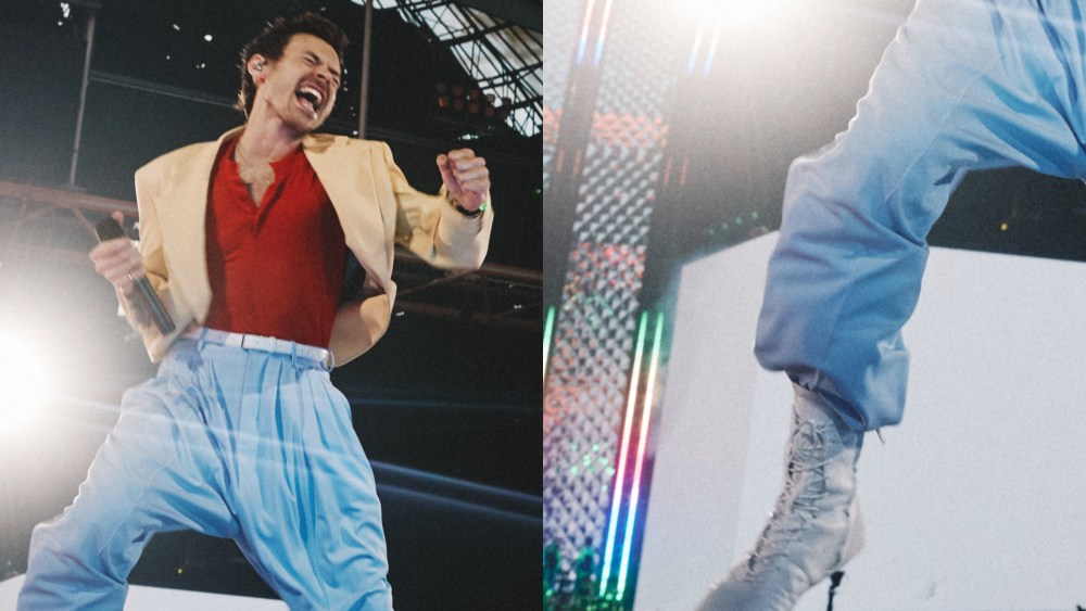 Harry Styles’ Custom Calvin Klein Collection Tour Look Was Completed With Boxing Boots