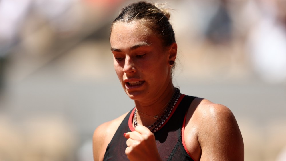 Aryna Sabalenka Accessorizes Her Nike Tennis Kit With Three Bold Necklaces at the 2026 French Open